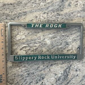 Vintage Used Slippery Rock University License Plate Frame from the 1980s